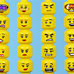 Lego-hoder med grimaser